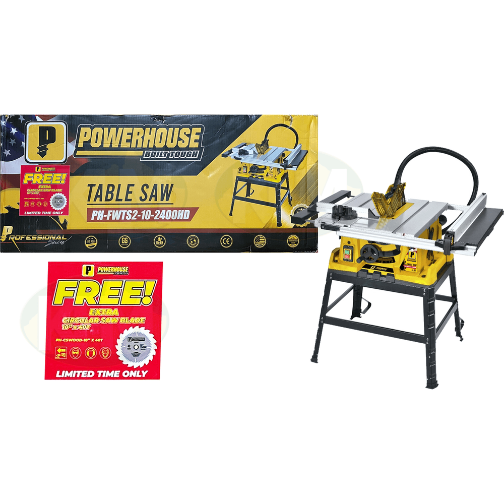 Powerhouse PH-FWTS2-10-2400HD Industrial Table Saw 10 Powerhouse PH-FWTS2-10-2400HD Industrial Table Saw 10